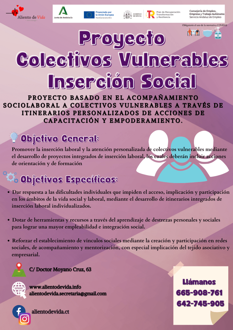 Colectivos Vulnerables | Asociación Aliento De Vida